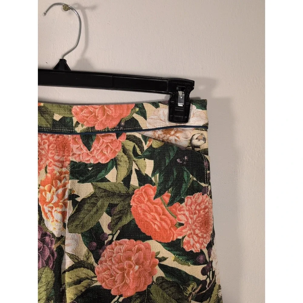 Anthropologie Elevenses Shorts Floral Bloom Side‎ Zip Pockets Size 4